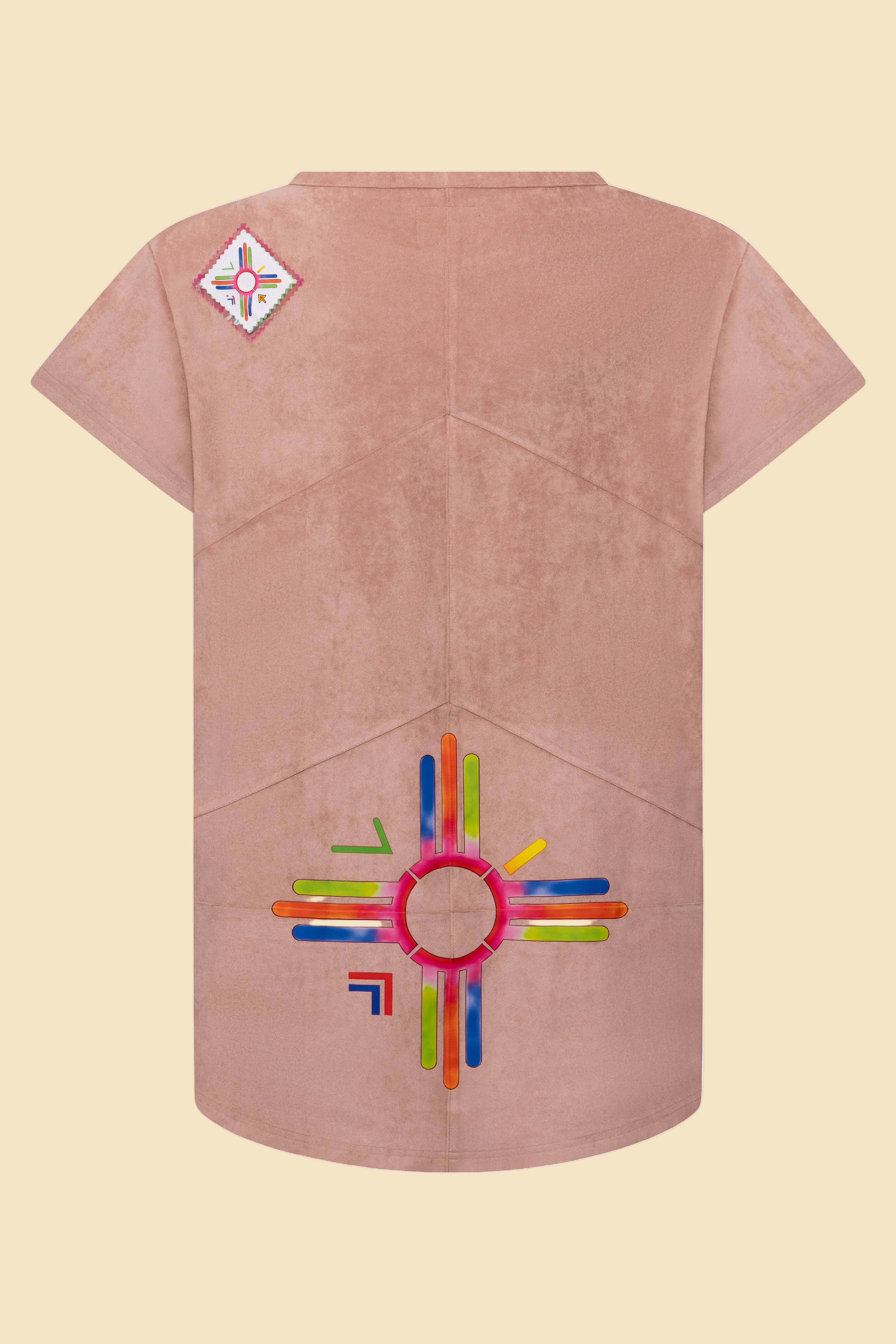 MEN SUEDE PANEL TEE