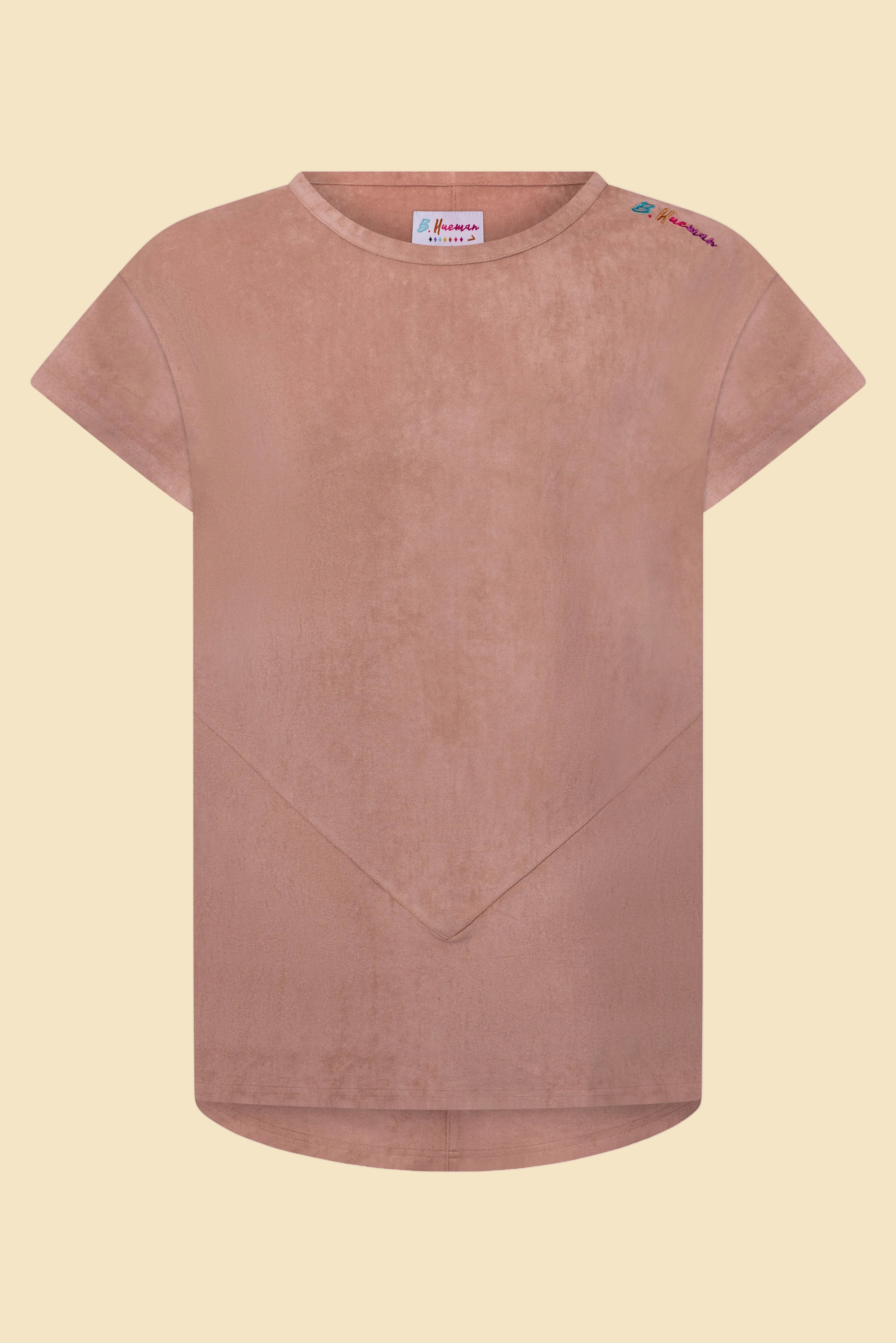 MEN SUEDE PANEL TEE